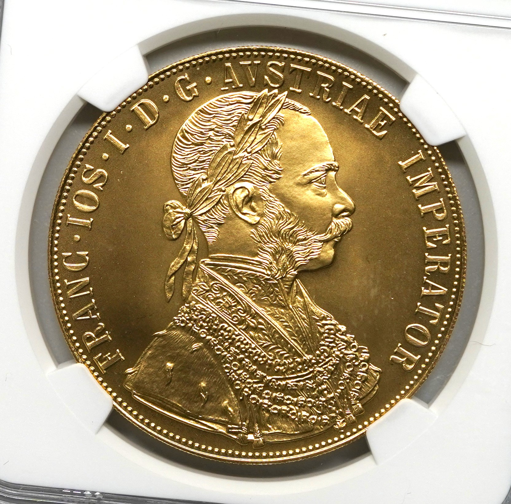 MS69 1915年 オーストリア 4ダカット 金貨 フランツ ヨーゼフNGC Sold】【即決の1枚】1915(2024)年 フランツ・ヨーゼフ1世 4ダカット
